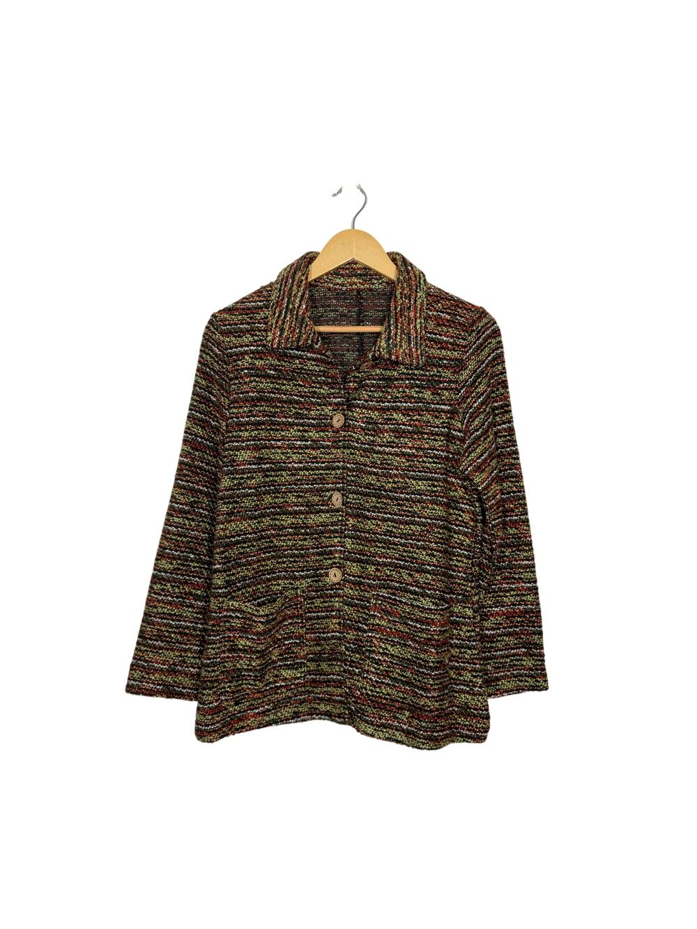 Unbranded Blazer Jacket Womens Size‎ Medium Multicolor Artisan Artsy Lagenlook